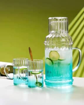 Set of 2 Cups & Borosilicate Glass Jug