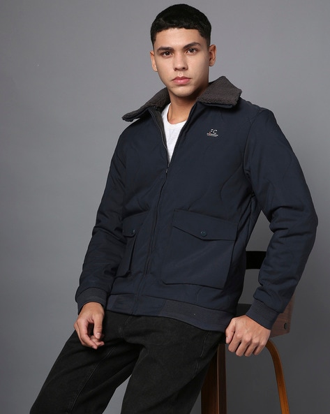 Men Quilted Zip-Front Regular Fit Jacket