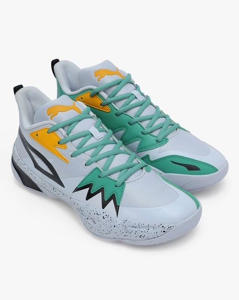 Buy Puma Men Genetics Speckle Basketball Shoes Green Color Men
