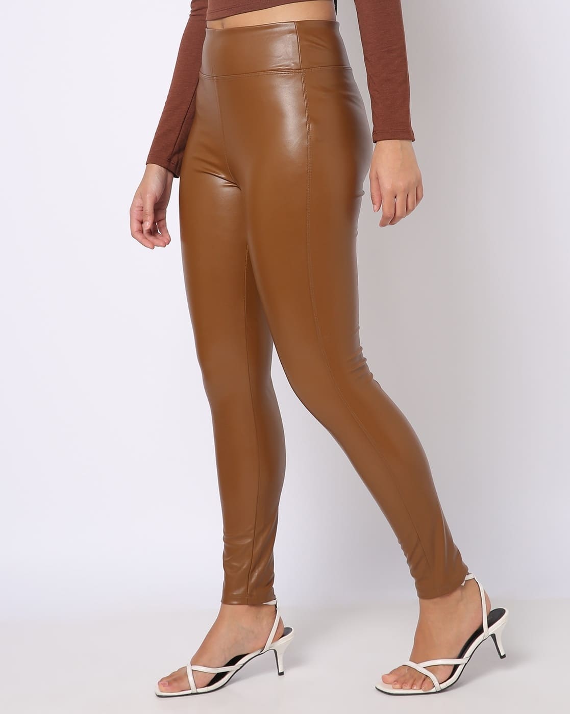Legging Simili Cuir Camel Pantalon Simili Cuir Pantalon Couleur