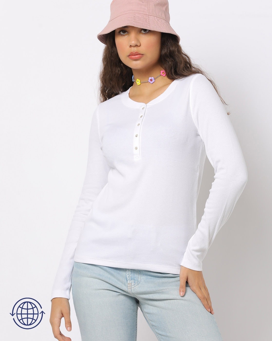 Ribbed Henley T-Shirt