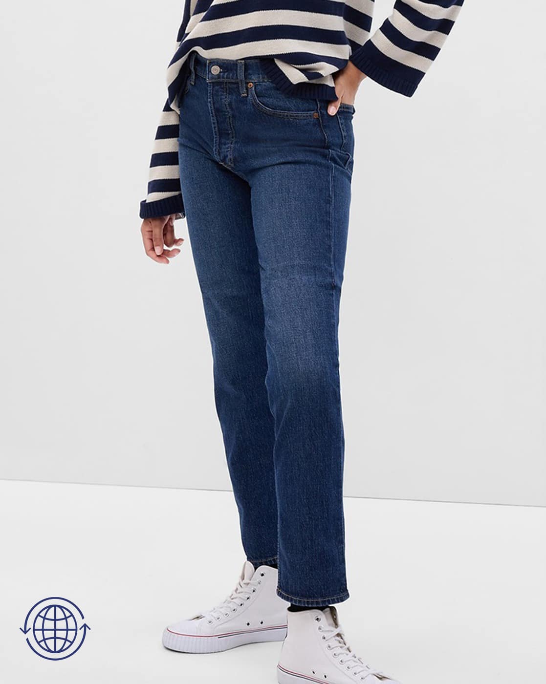 Women Mid-Wash Straight Fit Jeans
