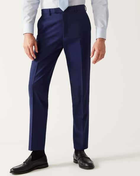 Buy Royal Blue Trousers Pants for Men by Marks Spencer Online