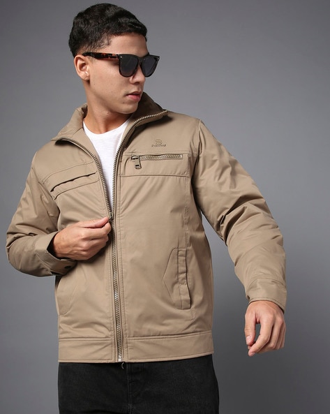 Men Zip-Front Regular Fit Jacket