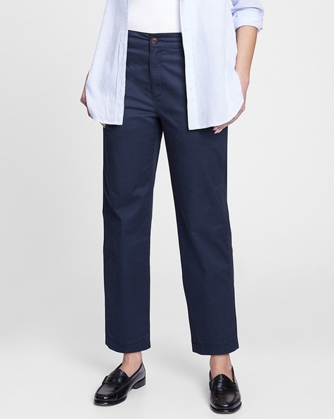 Buy Navy Blue Trousers Pants for Women by GAP Online Ajio