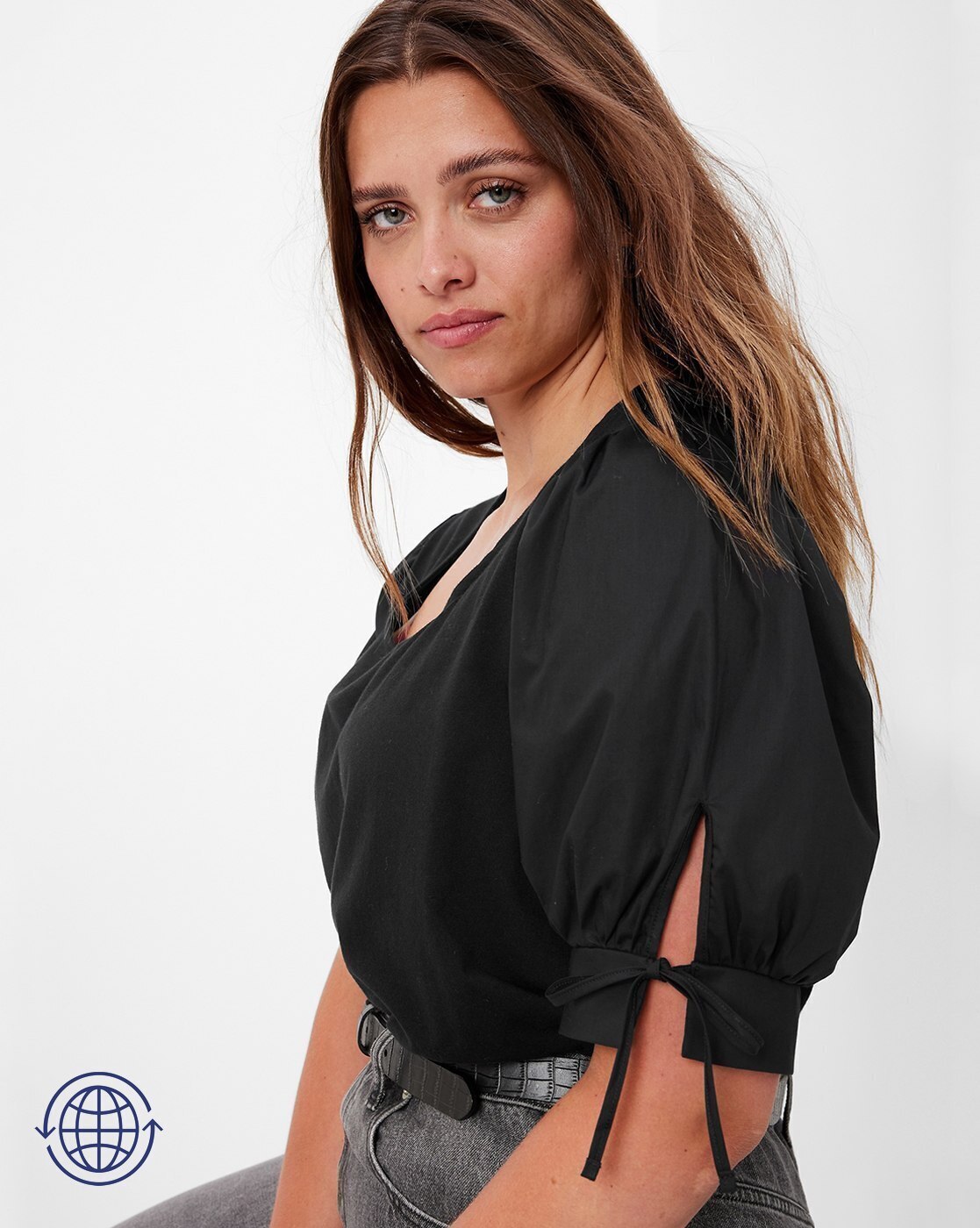 Square-Neck Cotton Top