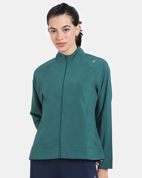 Zelocity Women Zip-Front High-Neck Sweatshirt