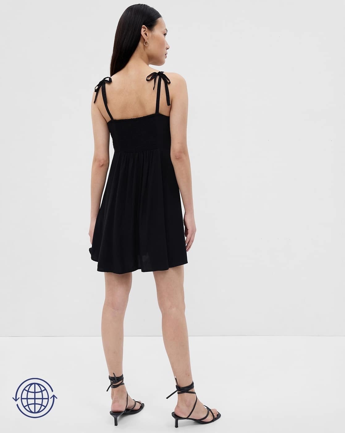 Camisole Tie Strap Skater Dress with Sweetheart Neckline