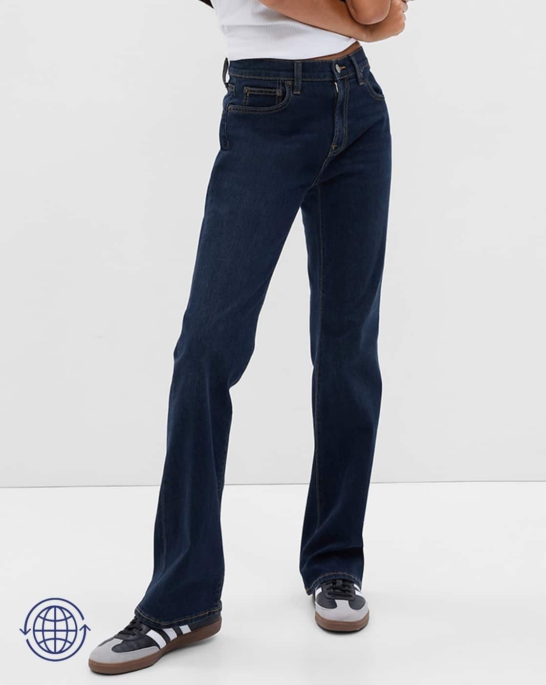 Women Bootcut Stretchable Jeans with Heavy Wash