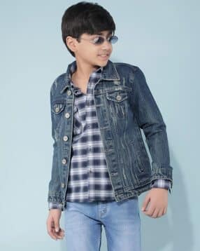 crimsoune club Boys Denim Jacket with Flap Pockets-picture-12