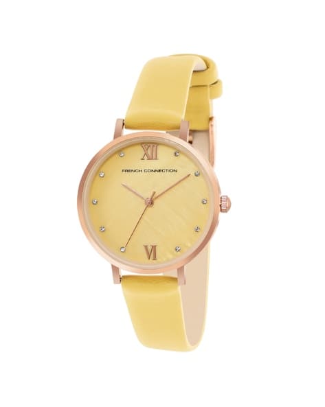 French Connection Women Yellow Dial Analogue Watch - FCN00065C