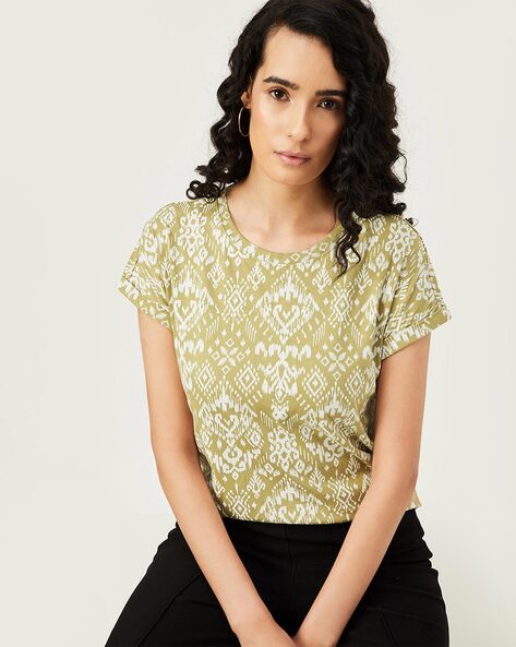 Women Ikat Print Regular Fit T-Shirt