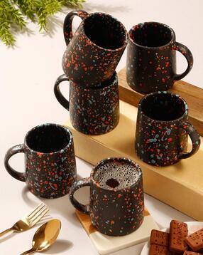 Set of 6 Speckle Ceramic Matte Mugs