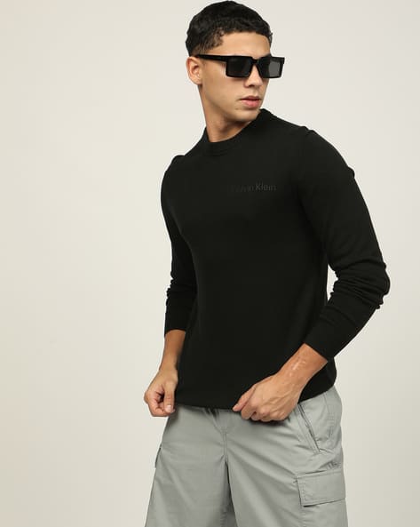 Men Regular Fit Crew-Neck Pullover
