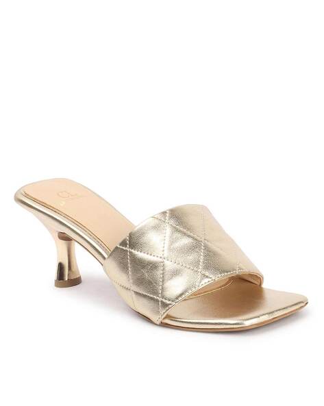 Carlton London Open-Toe Slip-On Heeled Sandals