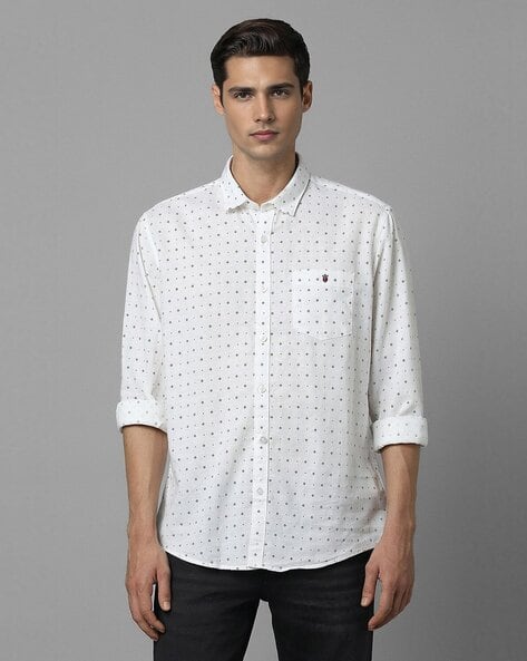 Printed Shirt Lp Jeans Shirt LP JEANS Printed Slim Fit Denim Shirt