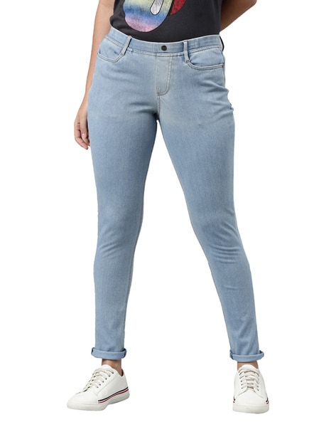 Buy Light Blue Jeans Jeggings for Women by GO COLORS Online Ajio