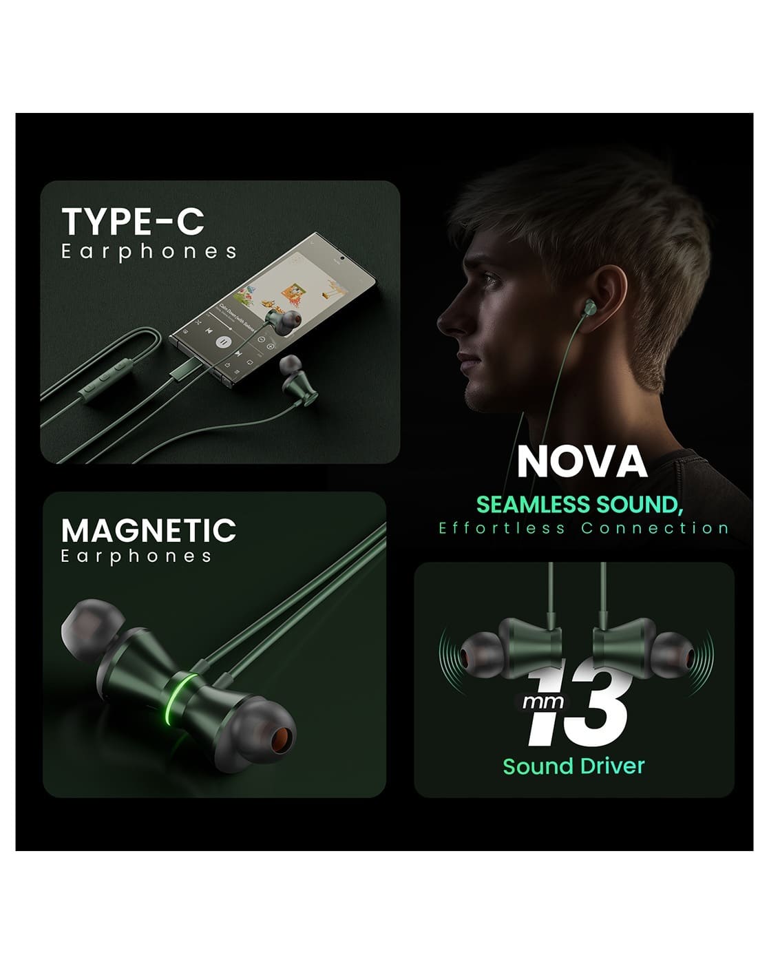 Unisex C-Type Earphones-Nova