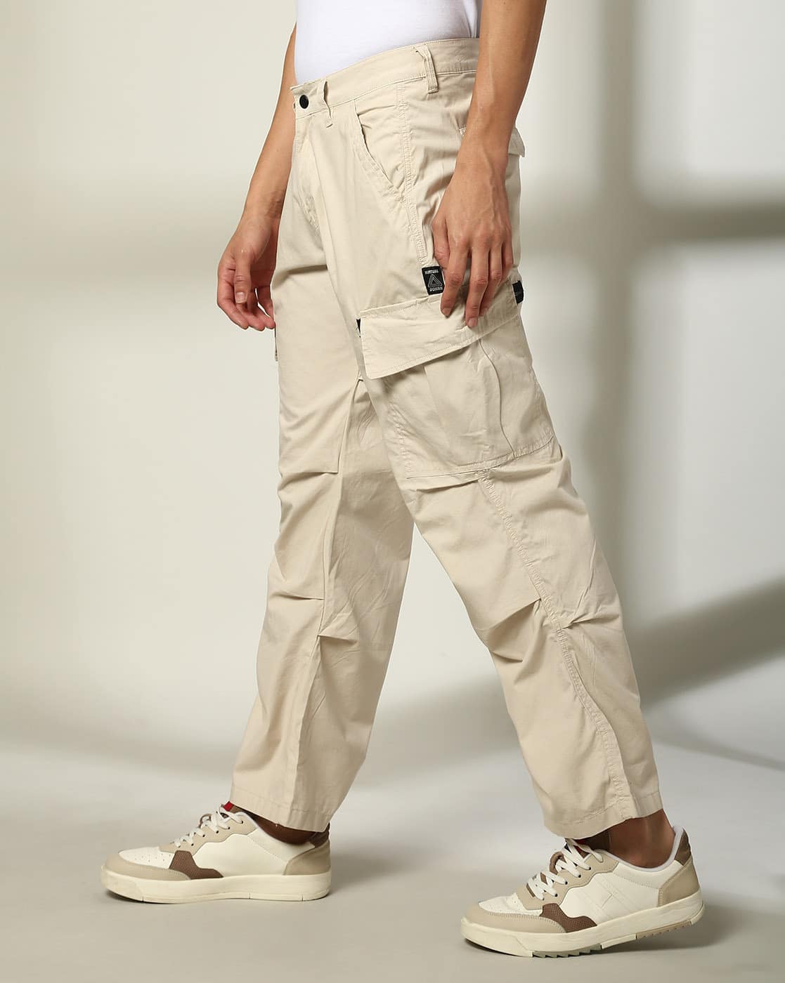Glitter Cargo Pants anuke 【size36】beige Buy Beige Trousers & Pants for Men by DNMX Online | Ajio.com