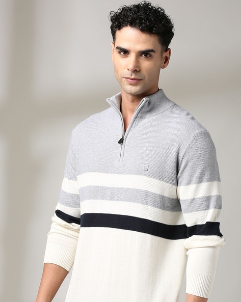 Men Striped Slim Fit Pullover