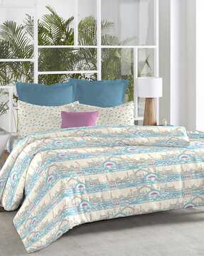 144 TC Printed King Sized Bedsheet with Pillow Covers