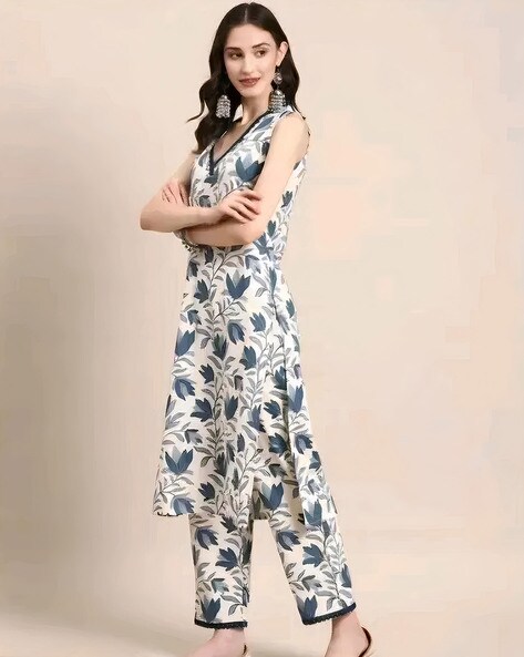 Women Floral Straight Kurta & Pants Sets