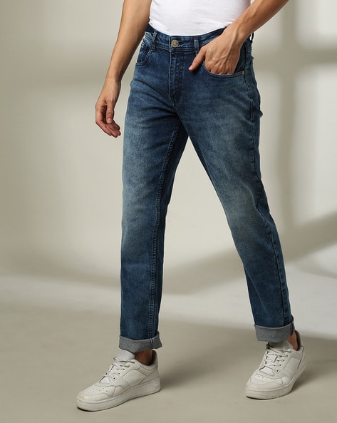 Men Mid-Wash Slim Fit Jeans