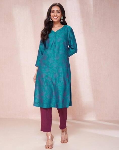 Fabindia Women Printed Straight Kurta