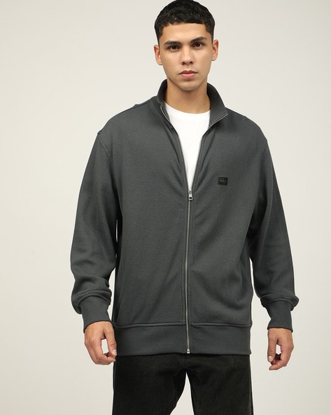 Men Relaxed Fit Zip-Front Sweatshirt