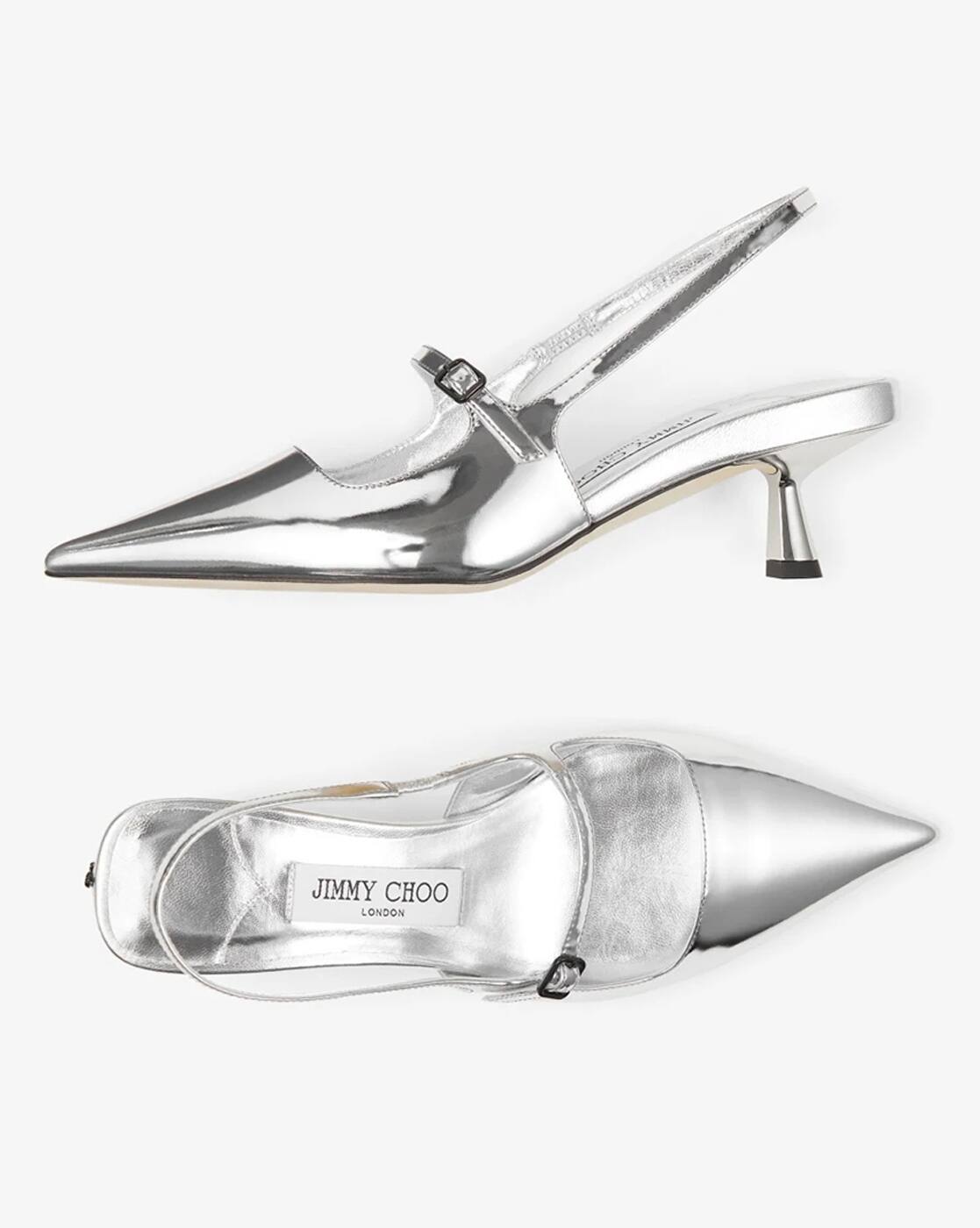 Buy Jimmy Choo Didi 45 Pointed-Toe Pumps | Silver Color