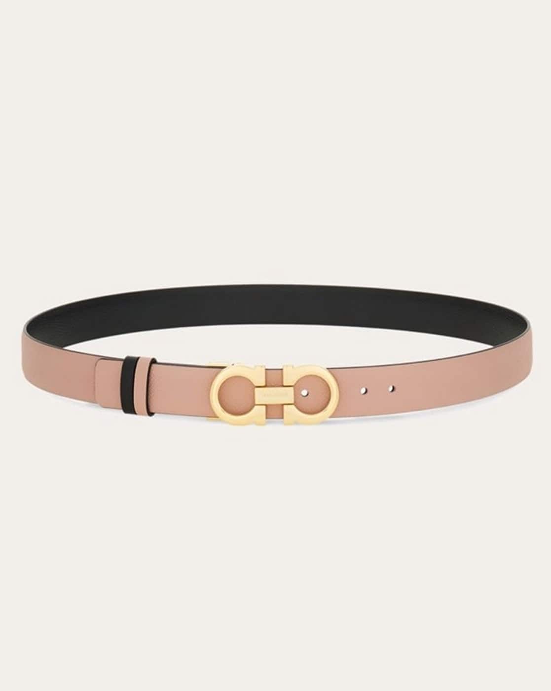 Buy Ferragamo Reversible & Adjustable Gancini Belt | Black & Pink