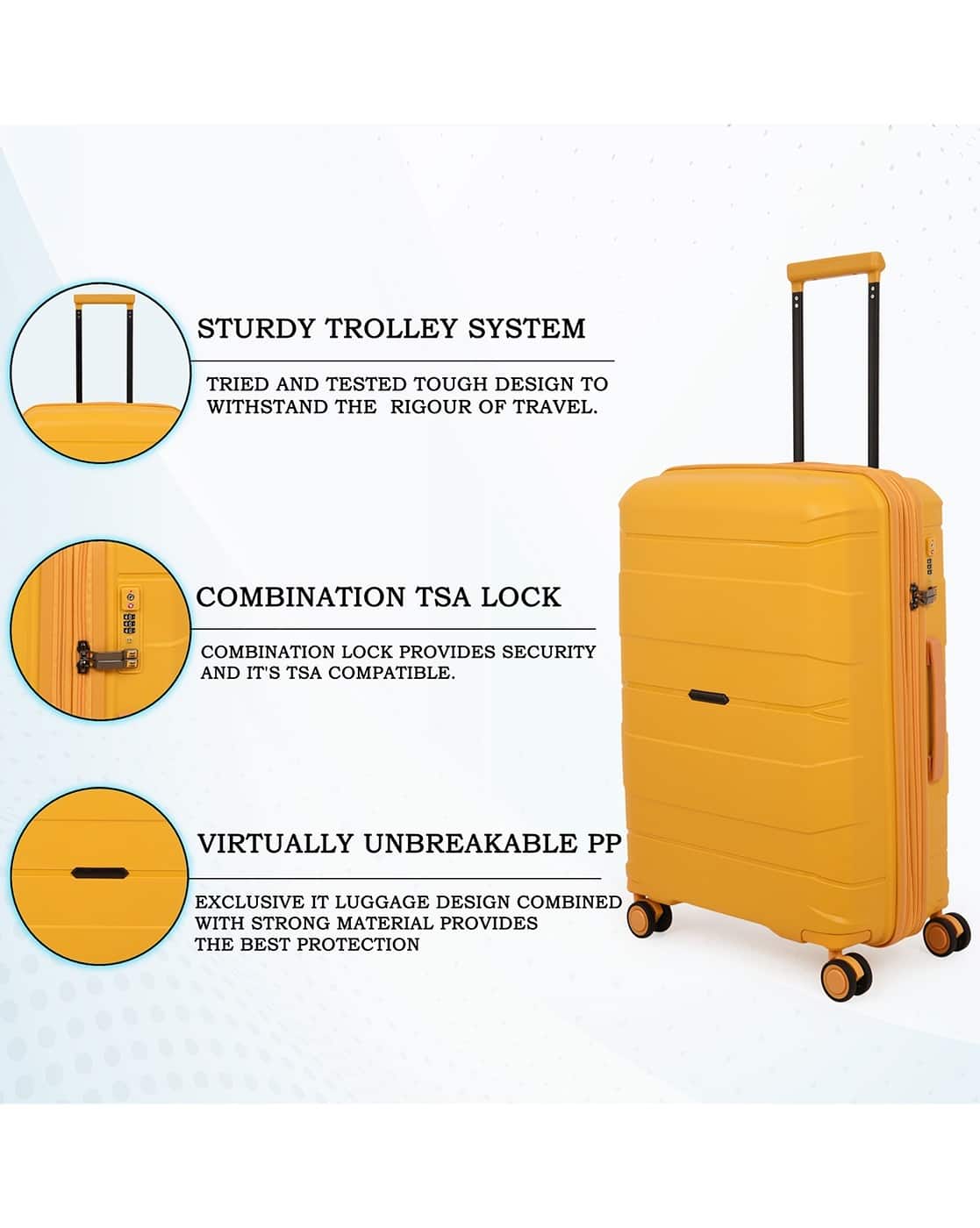 Buy Yellow Luggage Trolley Bags for Men by It Luggage Online