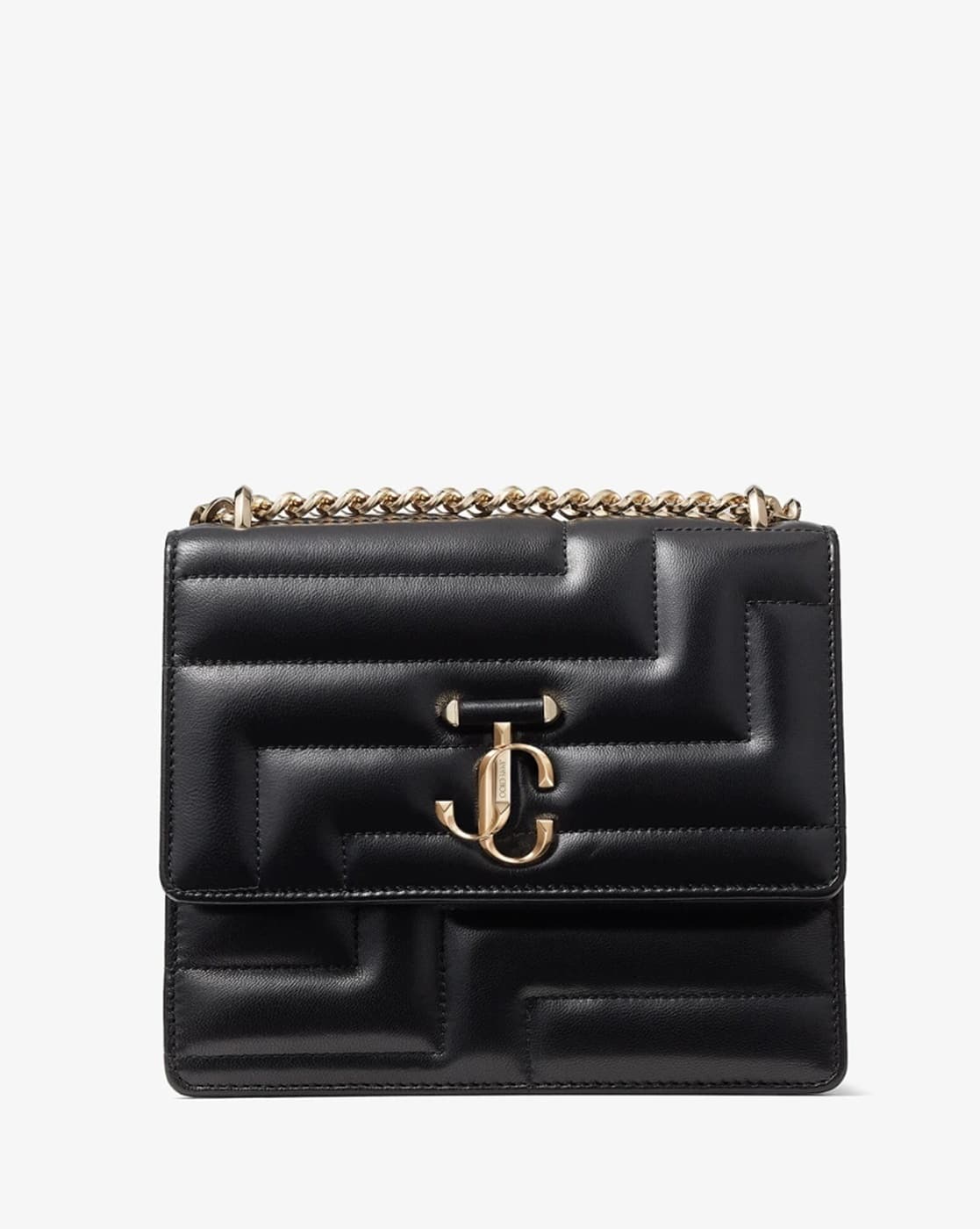 Buy Jimmy Choo Avenue Quad Emblem Clutch Bag | Black Color