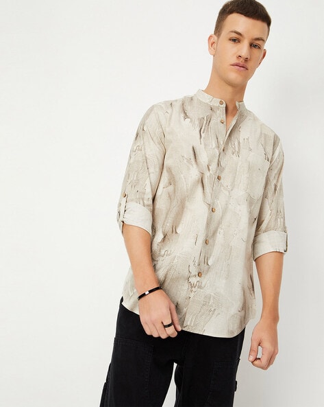 Men Printed Regular Fit Shirt with Patch Pocket