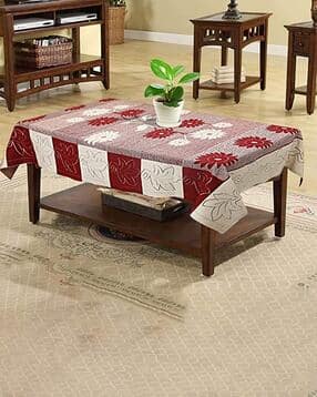 monkdecor Floral Print Net Cotton 2-Seater Rectangular Table Cover-picture-37