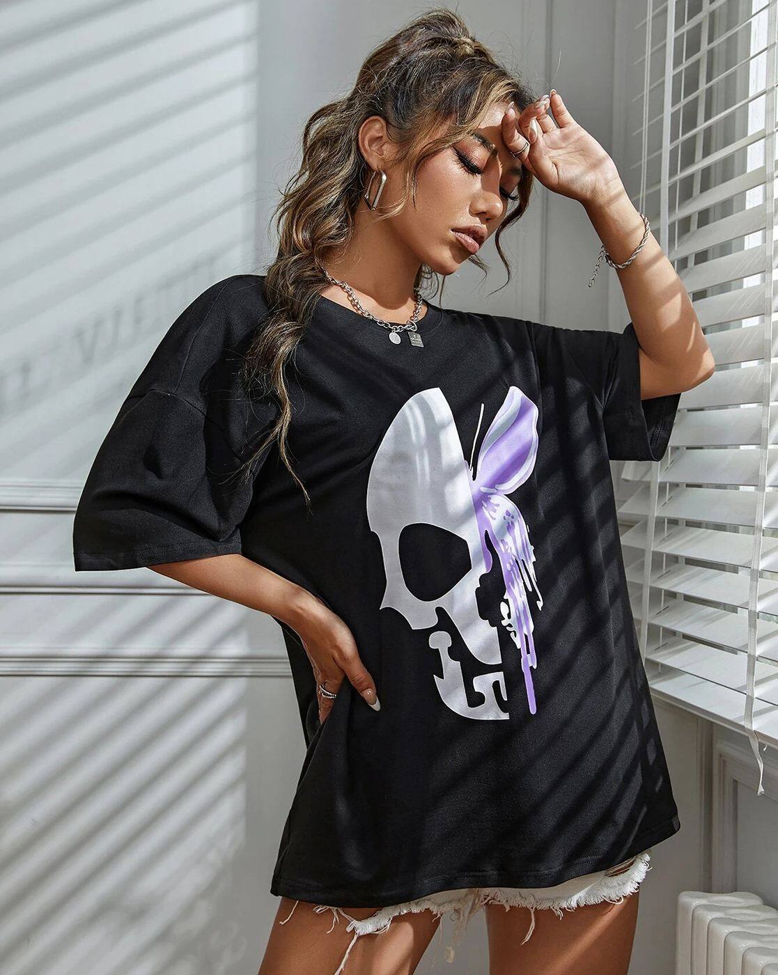 Buy Black Tshirts for Women by Calm Down Online