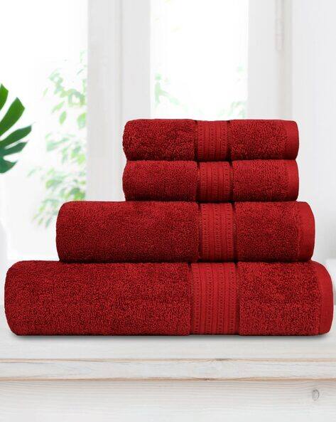Buy Lovely Red Towels Bath Robes for Home Kitchen by MYTRIDENT