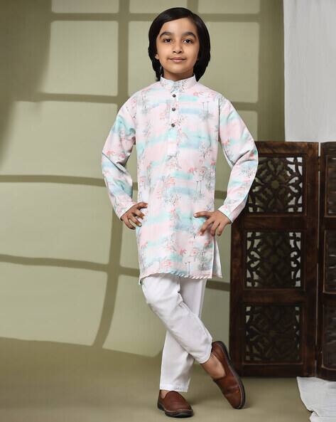 PRO-ETHIC(STYLE DEVELOPER) Boys Printed Regular Fit Kurta Pyjamas Set