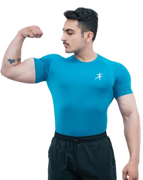 Men Compression Fit Crew-Neck T-Shirt