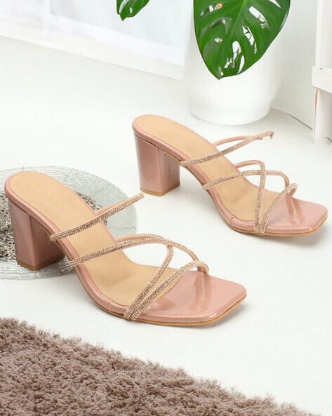 Lovely outlet Vintage Peach Leather Sandals Heels