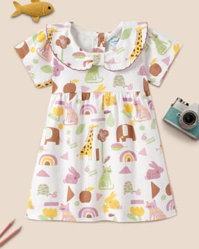 Girls Printed A-Line Dress-image-19