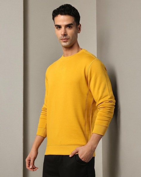 Men Regular Fit Sweatshirt with Ribbed Hem