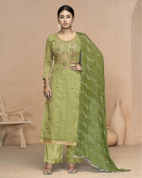 Women Embellished Unstitched Dress Material Price in India