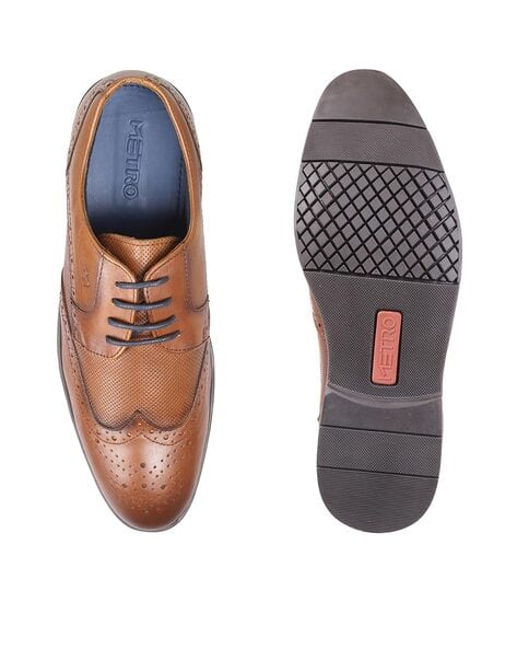 Leather Shoes River Island Tan Brogues Men Formal Shoes With