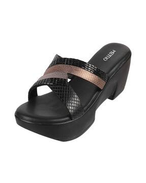 Buy Black Heeled Sandals for Women by Metro Online