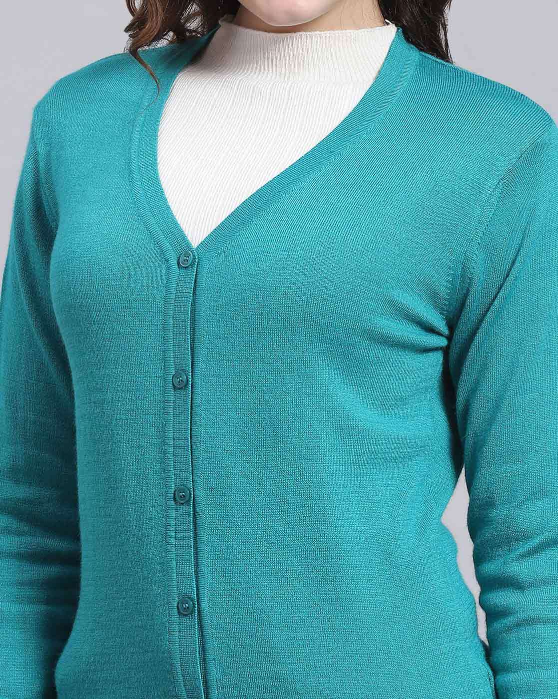 Ladies turquoise cardigan best sale