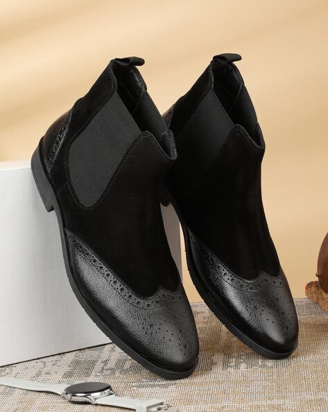 Men Slip On Pointed Toe Chelsea Boots