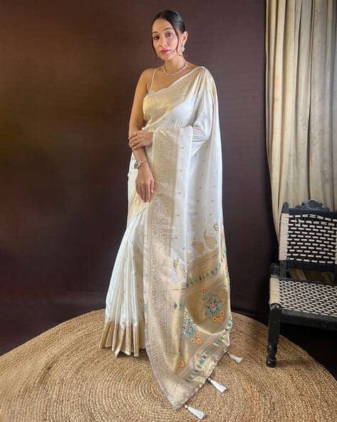 PANZORA Women Floral Print Paithani Silk Saree