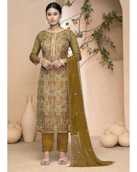 Women Embellished Unstitched Dress Material Price in India