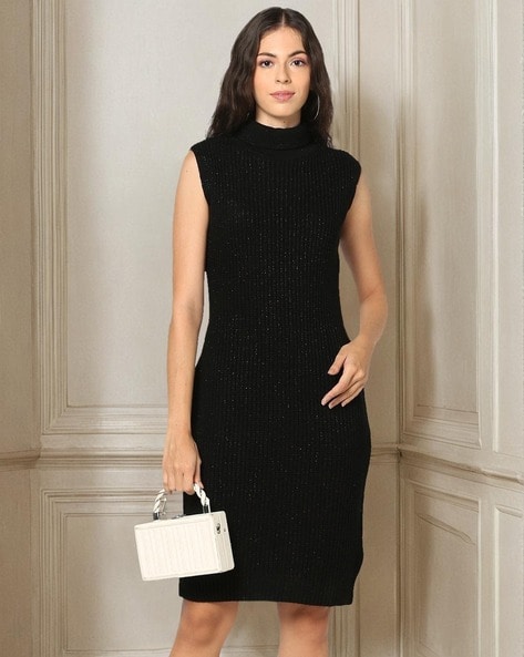 Black bodycon sweater dress deals